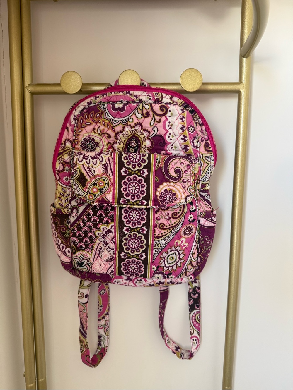 Vera Bradley Quilted Pink Paisley Mini Backpack